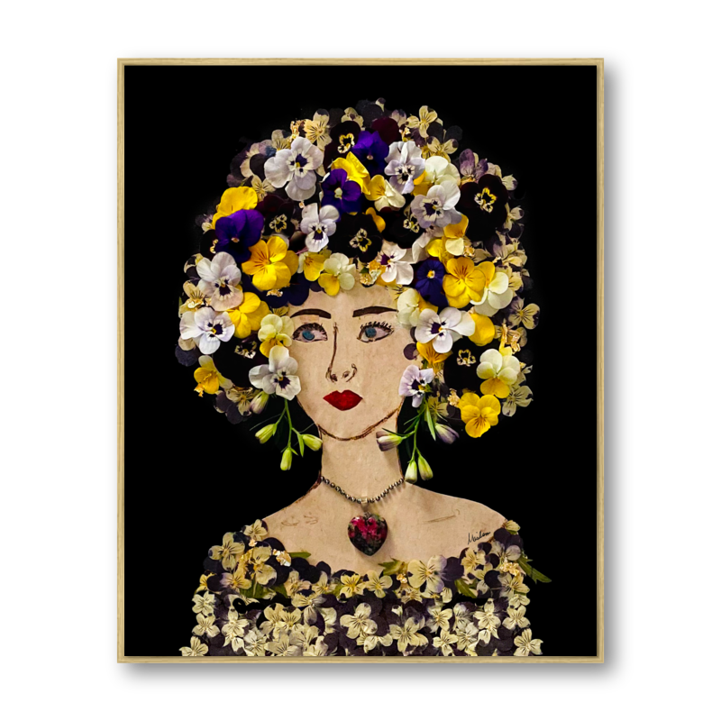 Pansy Metal Print - Rectangle Gold