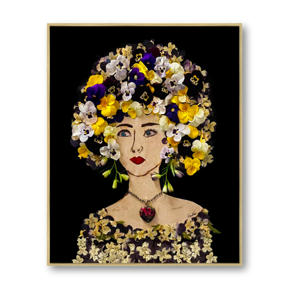 Pansy Metal Print - Rectangle Gold