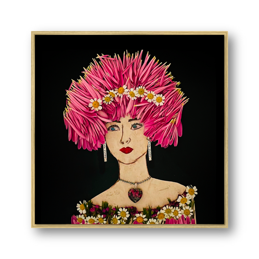 Pink Metal Print - Square Gold