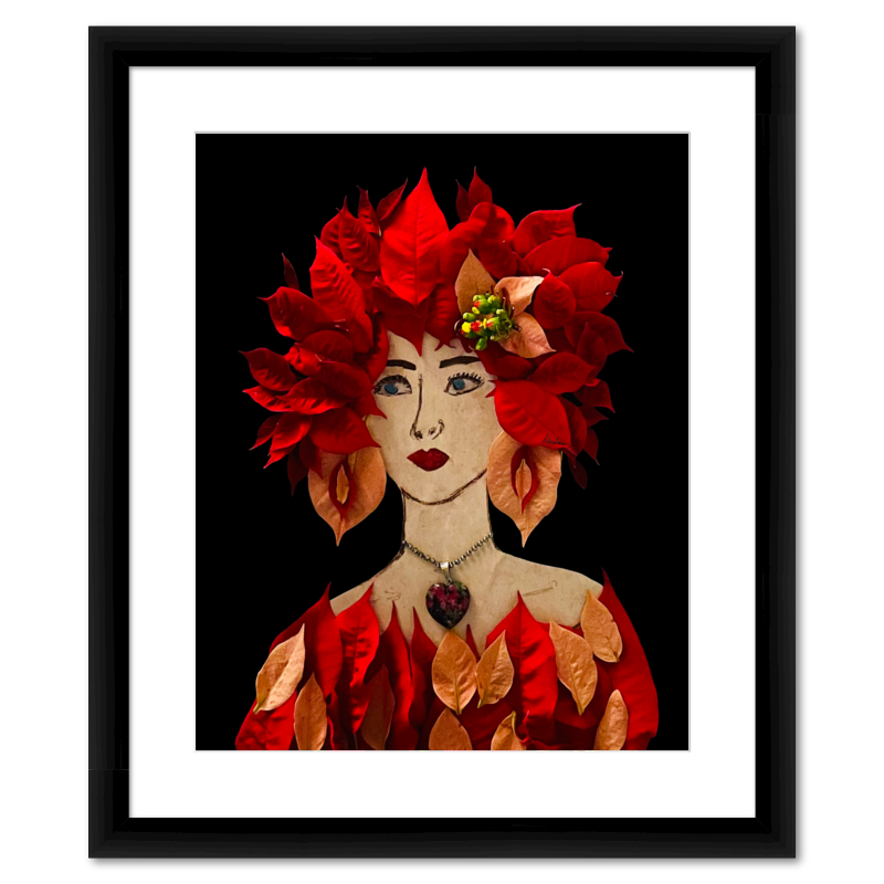 Poinsettia Fine Art Print - Rectangle Italian Prime Frame