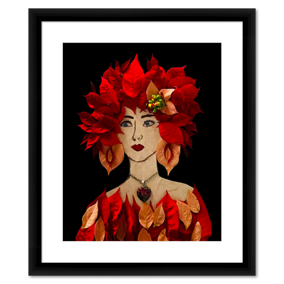 Poinsettia Fine Art Print - Rectangle Italian Prime Frame