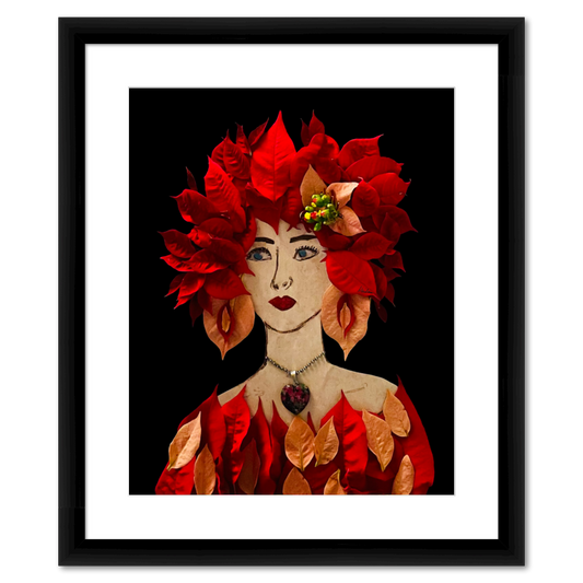 Poinsettia Fine Art Print - Rectangle Italian Prime Frame