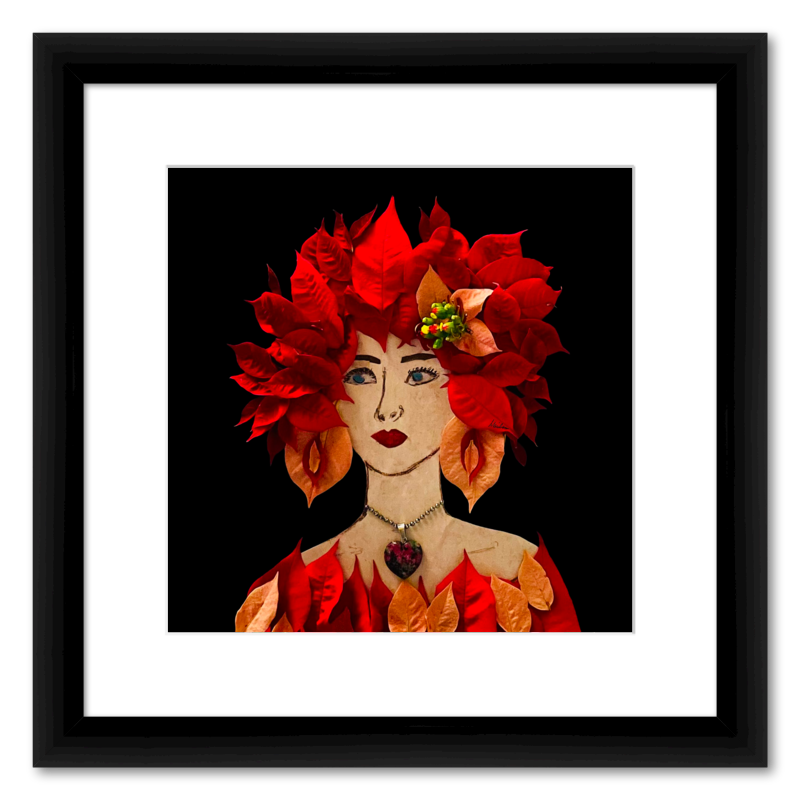 Poinsettia Fine Art Print - Square Italian Prime Frame