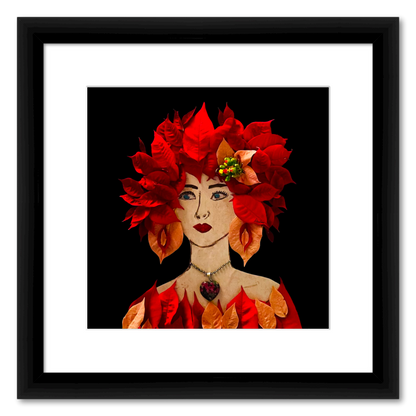 Poinsettia Fine Art Print - Square Italian Prime Frame