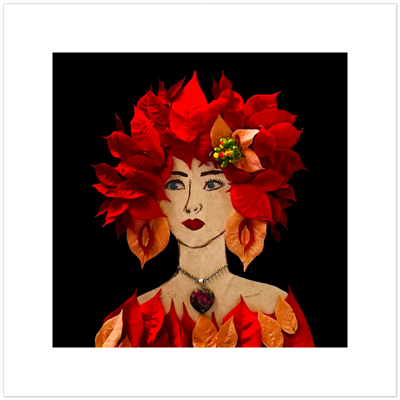 Poinsettia Fine Art Print - Square Unframed
