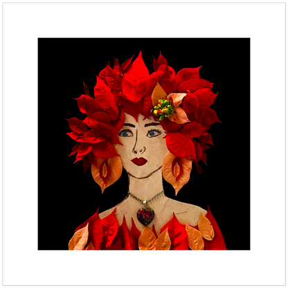 Poinsettia Fine Art Print - Square Unframed