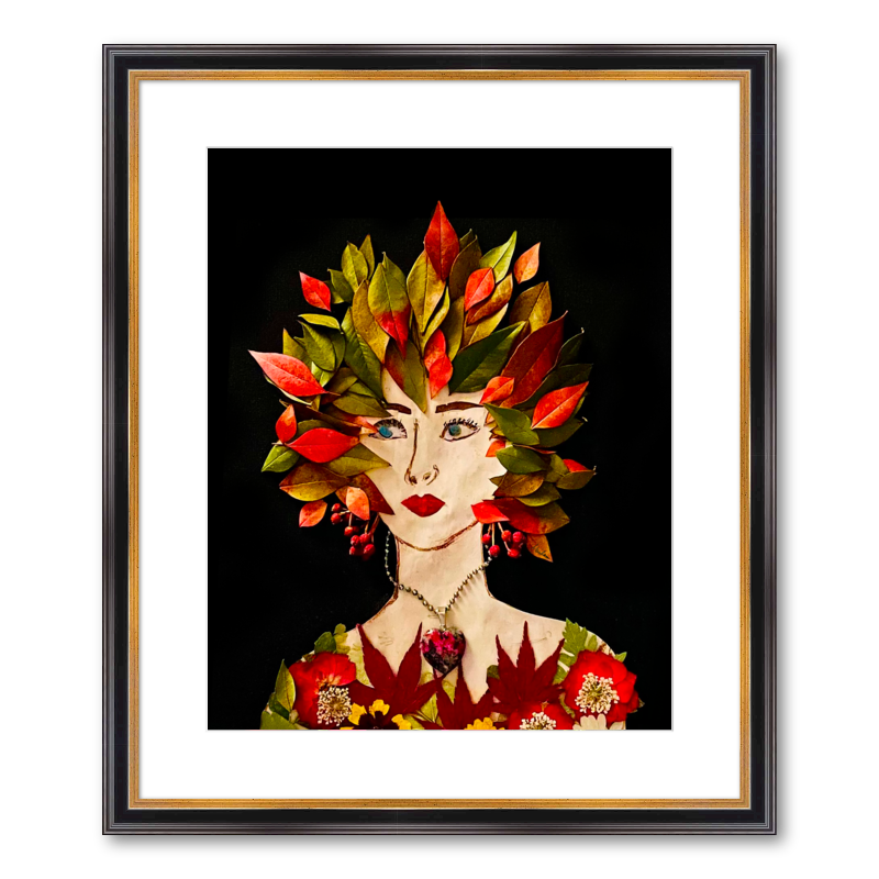 Red Nandina Fine Art Print - Rectangle Academie Frame