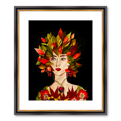 Red Nandina Fine Art Print - Rectangle Academie Frame