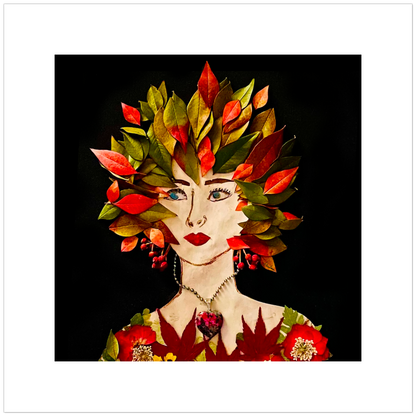 Red Nandina Fine Art Print - Square Unframed
