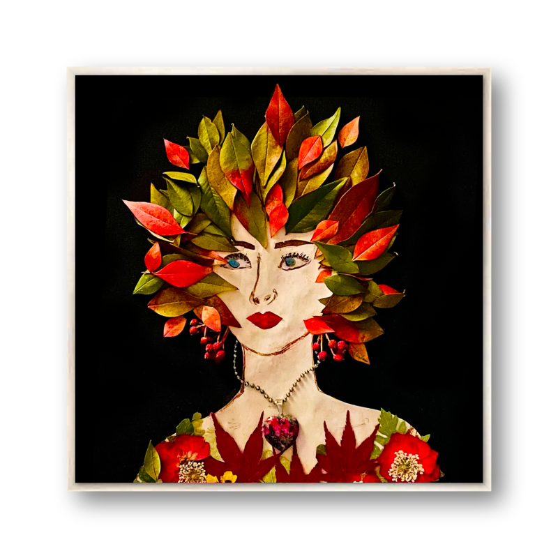 Red Nandina Metal Print - Square Silver