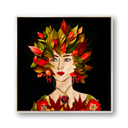 Red Nandina Metal Print - Square Silver