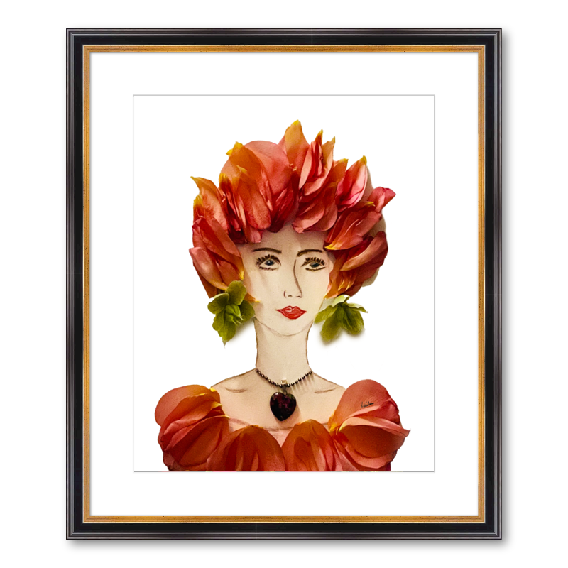 Rosa Fine Art Print - Rectangle Academie Frame