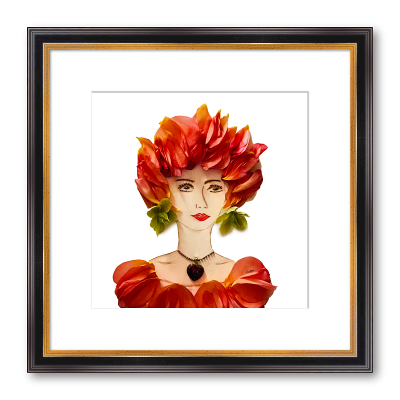 Rosa Fine Art Print - Square Academie Frame