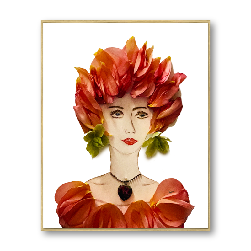 Rosa Metal Print - Rectangle Gold