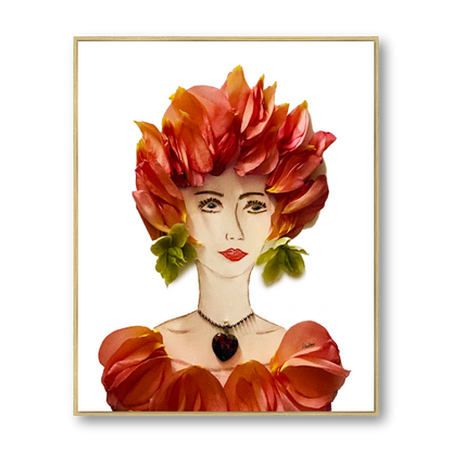 Rosa Metal Print - Rectangle Gold