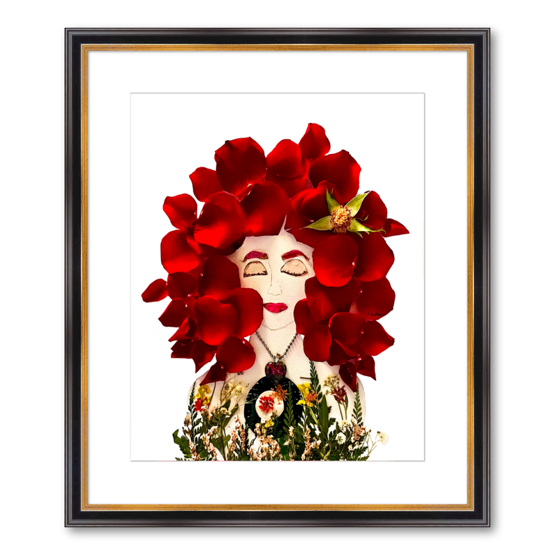 Rose Fine Art Print - Rectangle Academie Frame