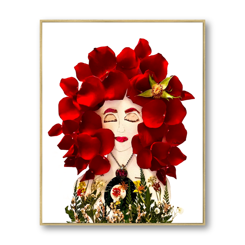 Rose Metal Print - Rectangle Gold