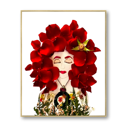 Rose Metal Print - Rectangle Gold