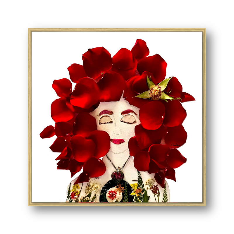 Rose Metal Print - Square Gold