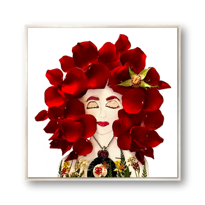 Rose Metal Print - Square Silver