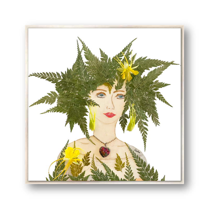 Royal Fern Metal Print - Square Silver