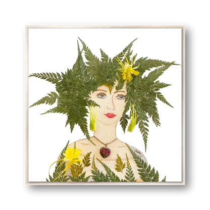 Royal Fern Metal Print - Square Silver