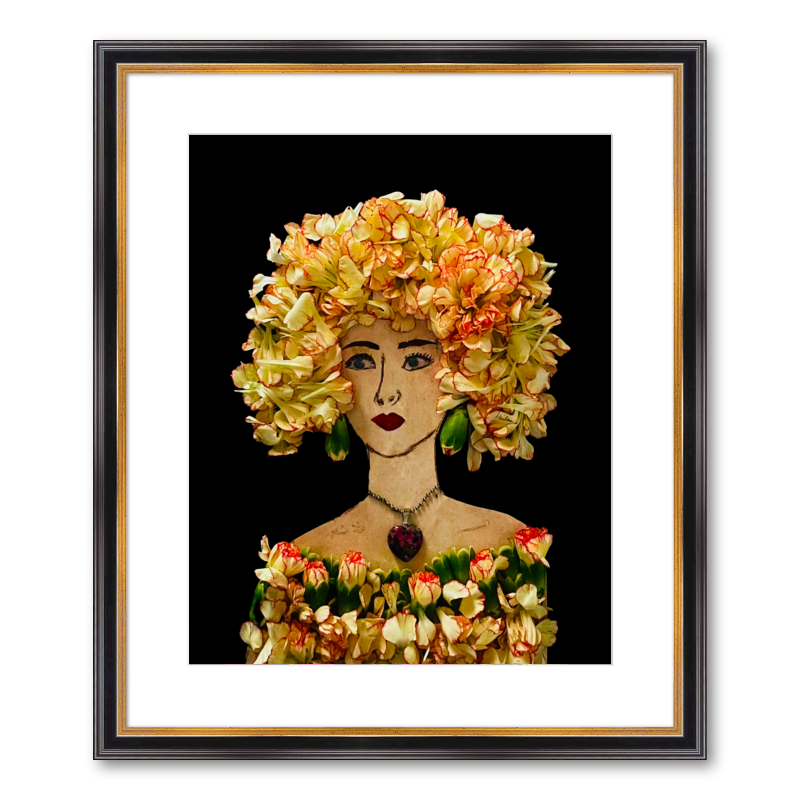 Ruffled Carnation Fine Art Print - Rectangle Academie Frame
