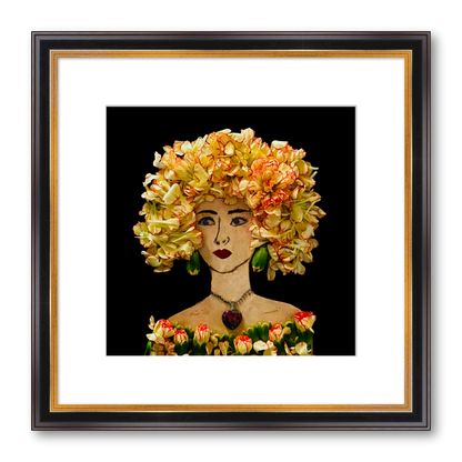 Ruffled Carnation Fine Art Print - Square Academie Frame