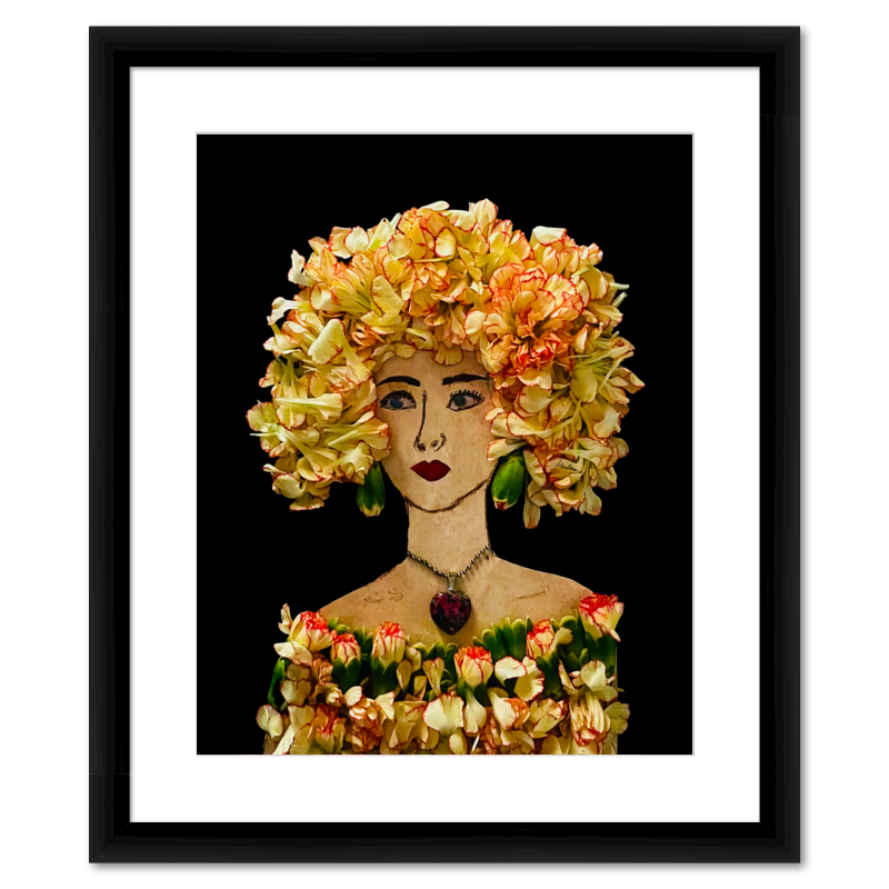 Ruffled Carnation Fine Art Print - Rectangle Italian Prime Frame