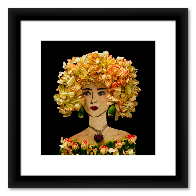 Ruffled Carnation Fine Art Print - Square Italian Prime Frame
