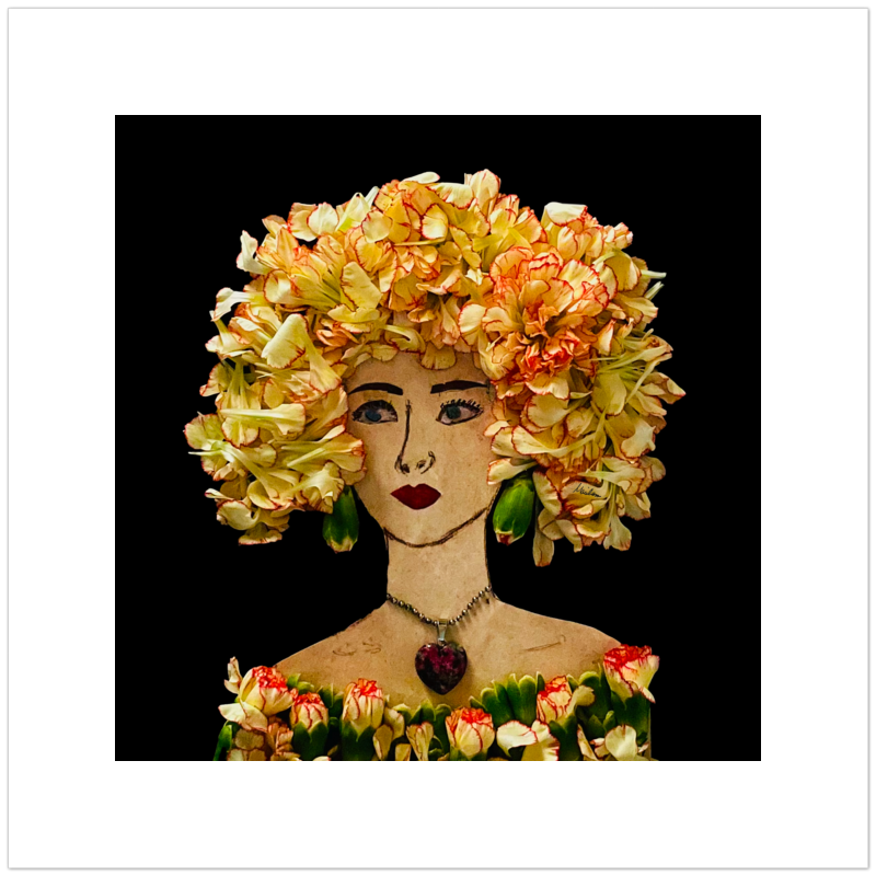 Ruffled Carnation Fine Art Print - Square Unframed