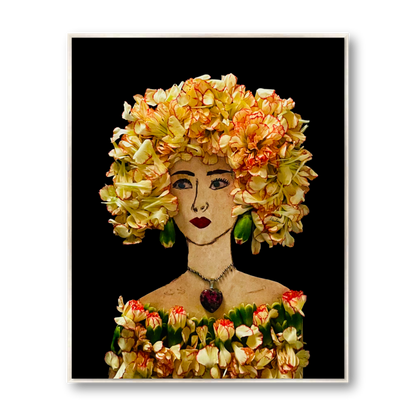 Ruffled Carnation Metal Print - Rectangle Silver