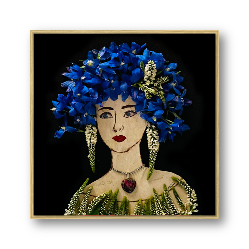 Speedwell Metal Print - Square Gold