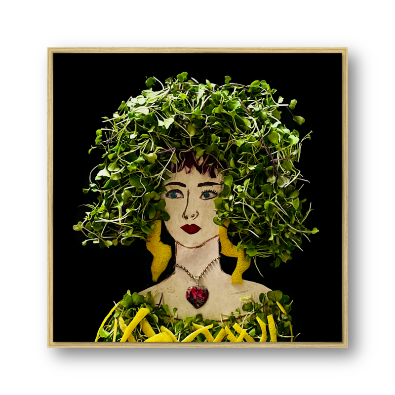 Sprouts with a Twist Metal Print - Square Gold