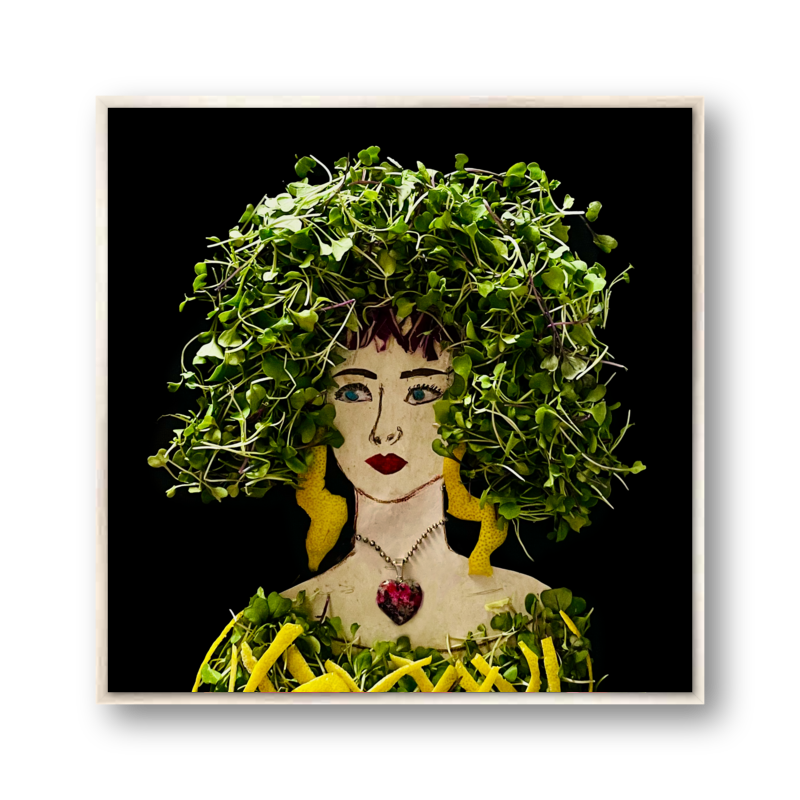 Sprouts with a Twist Metal Print - Square Silver