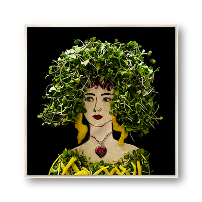 Sprouts with a Twist Metal Print - Square Silver