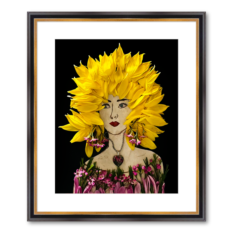 Sunflower Fine Art Print - Rectangle Academie Frame