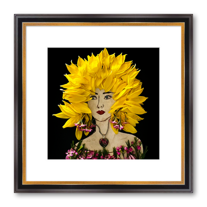 Sunflower Fine Art Print - Square Academie Frame