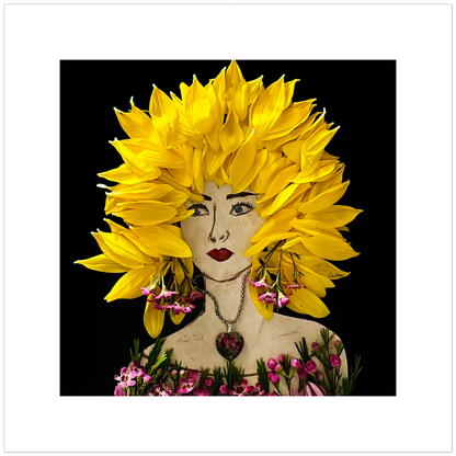Sunflower Fine Art Print - Square Unframed