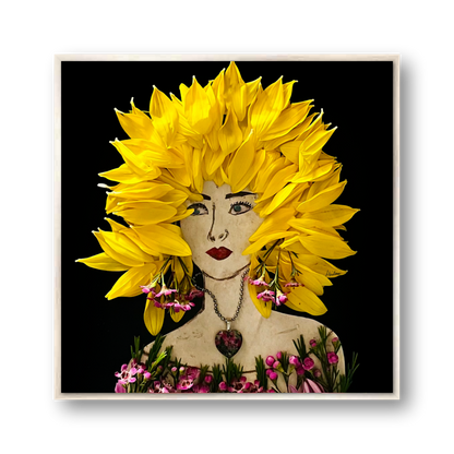 Sunflower Metal Print - Square Silver