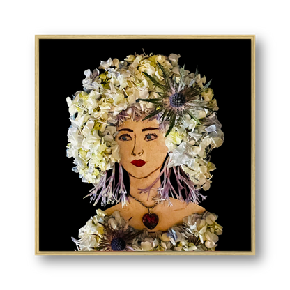 Thistle Metal Print - Square Gold