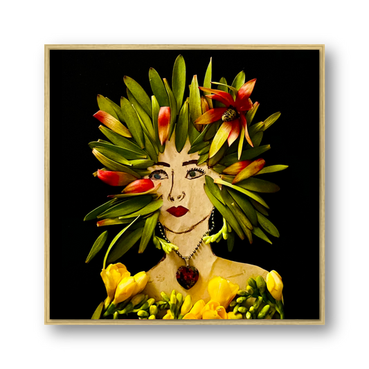 Tulip Metal Print - Square Gold
