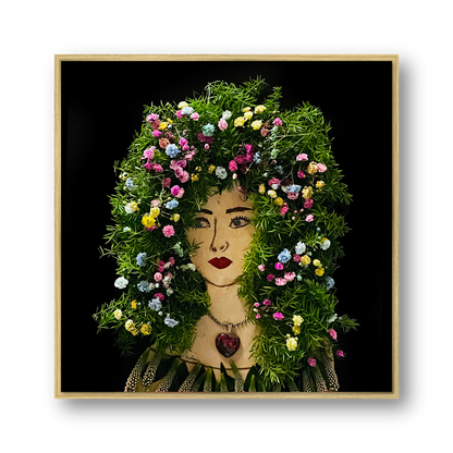 Veronica Metal Print - Square Gold