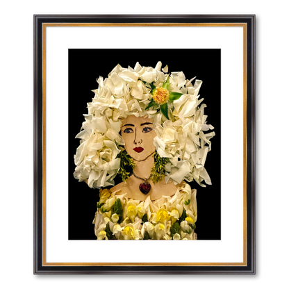 White Rose Fine Art Print - Rectangle Academie Frame