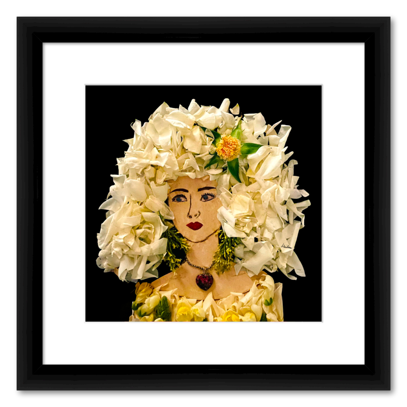White Rose Fine Art Print - Square Italian Prime Frame