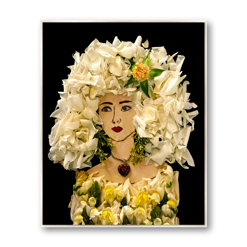 White Rose Metal Print - Rectangle Silver