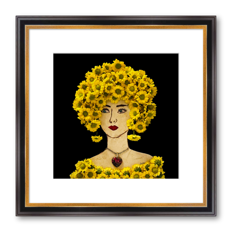 Wild Daisy Fine Art Print - Square Academie Frame