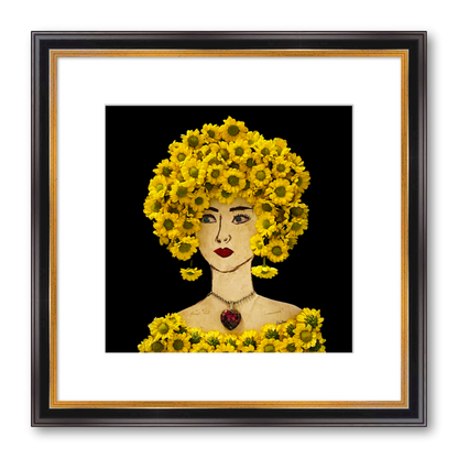 Wild Daisy Fine Art Print - Square Academie Frame