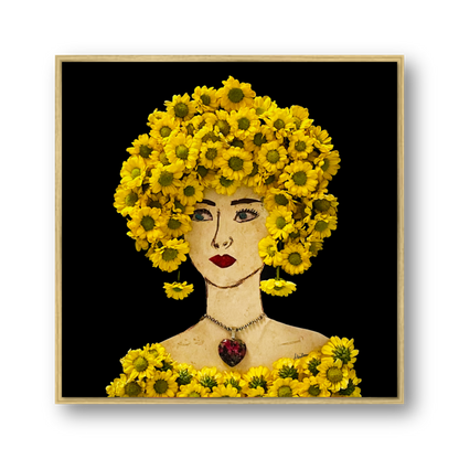 Wild Daisy Metal Print - Square Gold
