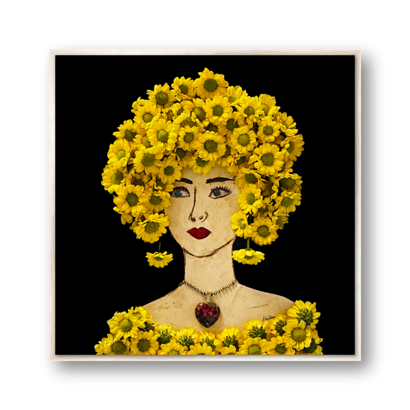 Wild Daisy Metal Print - Square Silver